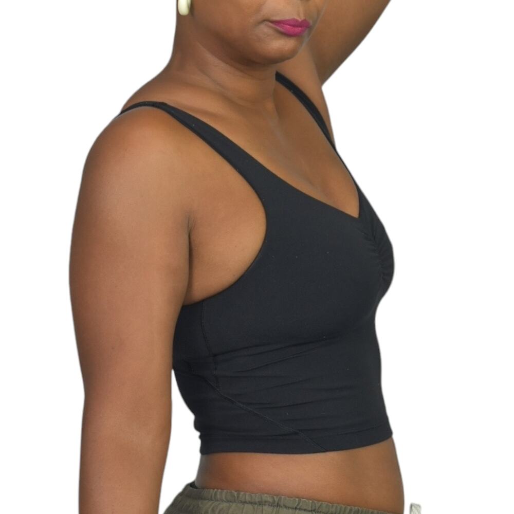 Lululemon Align Gathered Front Tank Black Cropped Shelf Bra Yoga Stretch Size 2 - Picture 8 of 12